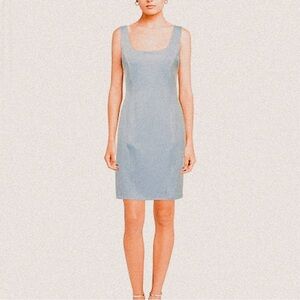 Artica-Arbox sky blue jersey square neckline minimalist spring dress